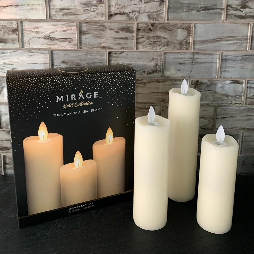 Flameless Candles Set of 3 - Picture 2 of 6